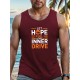 Men's Breathable Polyester Tank Top - Casual Geometric Print, Crew Neck Sleeveless Shirt for Summer Fitness & Outdoor Activities