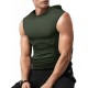 Stylish Sleeveless Hooded Muscle Tank Top - Breathable, Moisture-Wicking, Quick-Drying, Perfect for Summer Sports, Fitness, Gym, Running, and Outdoor Activities - Ideal for Men Who Want Comfort and Freedom of Movement