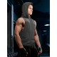 Stylish Sleeveless Hooded Muscle Tank Top - Breathable, Moisture-Wicking, Quick-Drying, Perfect for Summer Sports, Fitness, Gym, Running, and Outdoor Activities - Ideal for Men Who Want Comfort and Freedom of Movement