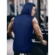 Stylish Sleeveless Hooded Muscle Tank Top - Breathable, Moisture-Wicking, Quick-Drying, Perfect for Summer Sports, Fitness, Gym, Running, and Outdoor Activities - Ideal for Men Who Want Comfort and Freedom of Movement