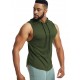 Men'S Vest Quick-Drying Sports Sleeveless Fitness Wear Basketball Vest Mesh Hooded with Drawstring