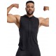 Men'S Vest Quick-Drying Sports Sleeveless Fitness Wear Basketball Vest Mesh Hooded with Drawstring