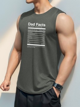 Men's Sleeveless Tank Top with Geometric Pattern - Casual Polyester Vest for Summer, Knit Fabric, Round Neck, Regular Fit, Adult Unisex