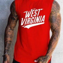 Men's Athletic Tank Top - Quick-Dry, Moisture-Wicking & Breathable | Perfect for Gym, Running & Training | Summer Sleeveless Shirt with West Virginia Print