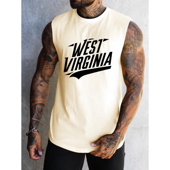 Men's Athletic Tank Top - Quick-Dry, Moisture-Wicking & Breathable | Perfect for Gym, Running & Training | Summer Sleeveless Shirt with West Virginia Print