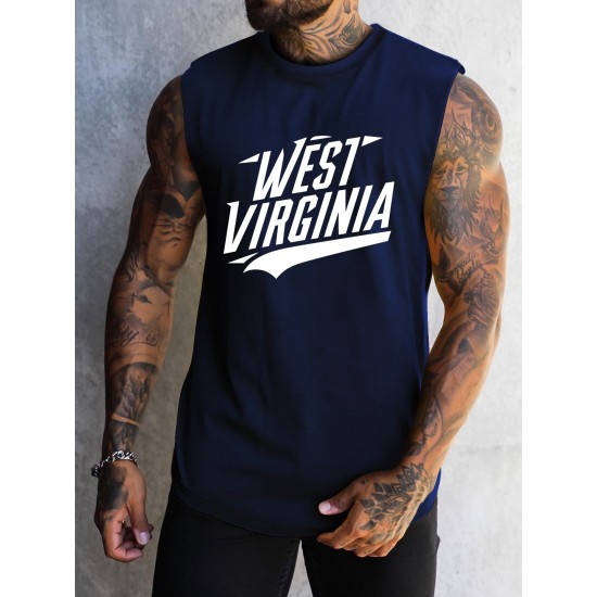 Men's Athletic Tank Top - Quick-Dry, Moisture-Wicking & Breathable | Perfect for Gym, Running & Training | Summer Sleeveless Shirt with West Virginia Print