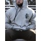 Men's Plus Size Casual Hoodie with Geometric Bear Design - Polyester, Machine Washable, Faux Pocket Detail, PLUS SIZE