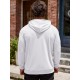 [1pc Men'S Sports Hoodie] Men'S Plus Size Active Hoodie, Polyester Knit Fabric, Casual Sports Style, Solid Color, Slight Stretch, with Pocket, for Gym Athletic Pullover Hooded Sweatshirt