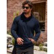 [1pc Men'S Sports Hoodie] Men'S Plus Size Active Hoodie, Polyester Knit Fabric, Casual Sports Style, Solid Color, Slight Stretch, with Pocket, for Gym Athletic Pullover Hooded Sweatshirt