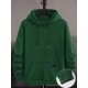 1pc Men'S Plus Size Casual Hoodie - Solid Color Polyester Knit Fabric, Non-Stretch, Hooded Collar, Long Sleeve Top with Kangaroo Pocket for Outdoor Activities, Fashionable Gift for Holidays