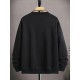 Men's Casual Fleece-Lined Sweatshirt with Geometric Print - Cotton Blend, Round Neck Pullover for Fall & Winter, PLUS SIZE