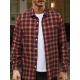 Plus Size Men's Plaid/Striped Shirt Spring Fall Winter Long Sleeve Shirt, Men's Clothing