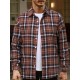 Plus Size Men's Plaid/Striped Shirt Spring Fall Winter Long Sleeve Shirt, Men's Clothing