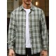 Plus Size Men's Plaid/Striped Shirt Spring Fall Winter Long Sleeve Shirt, Men's Clothing