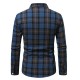 Plus Size Men's Plaid/Striped Shirt Spring Fall Winter Long Sleeve Shirt, Men's Clothing