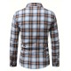 Plus Size Men's Plaid/Striped Shirt Spring Fall Winter Long Sleeve Shirt, Men's Clothing