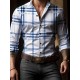 Plus Size Men's Plaid Pattern Long Sleeve Shirt - Slim Fit, Relaxed Casual Style, Ideal for Preppy Occasions, Versatile and Comfortable Wear