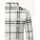 Plus Size Men's Plaid Pattern Long Sleeve Shirt - Slim Fit, Relaxed Casual Style, Ideal for Preppy Occasions, Versatile and Comfortable Wear