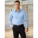 Men'S Plus Size Dress Shirts, Polyester Blend, Casual Work Style, Lapel Collar, Slight Stretch, Solid Color, Button-Down, Regular Fit, Woven, for All Seasons