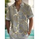 Men's Plus Size Tropical Leaf Hawaiian Shirt - Breathable Fabric, Ideal for Beach Vacations & Summer Events