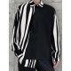 Plus Size Men's Long Sleeve Casual Shirt - Stripe Patchwork Design, Turn Down Collar, Button Closure, Polyester Fabric, Machine Washable and Dry Cleanable