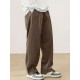 Men's Casual Loose Fit Corduroy Sweatpants, Lightweight Comfy Pants For Sport And Casual Wear, Outdoor Cloth