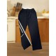 Men's Ice Silk Cool Quality Casual Pants With Elastic Waist, Trendy Versatile Striped Trousers