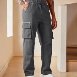 Men's Casual Cargo Pants Relaxed Fit Elastic Waist Work Pant Athletic Jogger Sweatpants with Multi Pockets