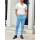 Mens Chinos Slim Fit Pants Flat Front Stretch Skinny Tapered Dress Pants Comfort Casual Solid Trousers