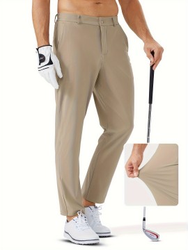 1pc ZUTY Men'S Golf Pants - Solid Color Nylon Sports Style, Skinny Fit, Medium Stretch with 5 Pockets, 4-Way Stretch Fabric, Regular Length, Casual Scene, Suitable for Fall/Winter, Ideal for Golf, Workout, and Athletic Activities