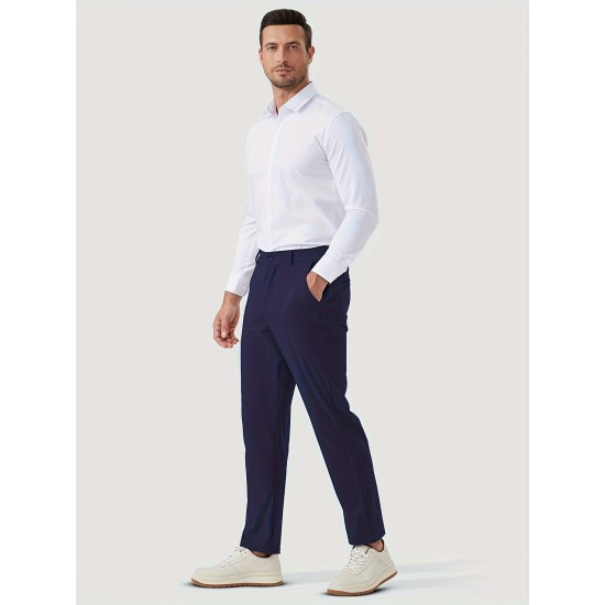 1pc ZUTY Men'S Golf Pants - Solid Color Nylon Sports Style, Skinny Fit, Medium Stretch with 5 Pockets, 4-Way Stretch Fabric, Regular Length, Casual Scene, Suitable for Fall/Winter, Ideal for Golf, Workout, and Athletic Activities