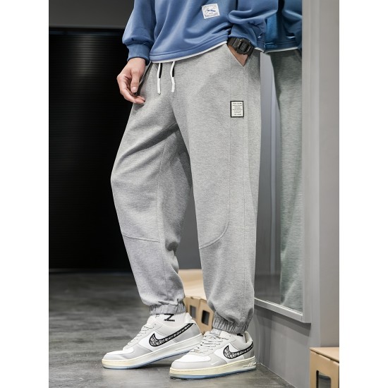 Men's Fleece-Lined Casual Joggers - Warm, Breathable Sweatpants for Fall/Winter | Thick Harem Style with Drawstring Waist & Pockets