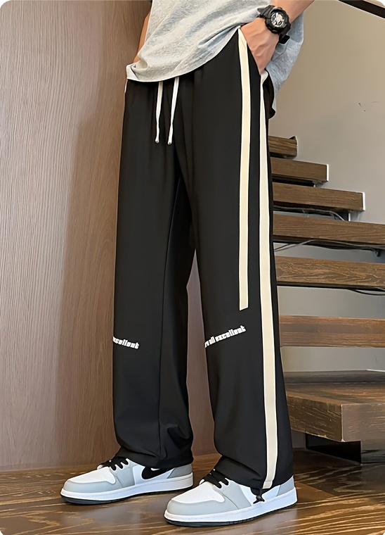 mens ice   quality casual pants with   waist trendy   striped trousers details 0