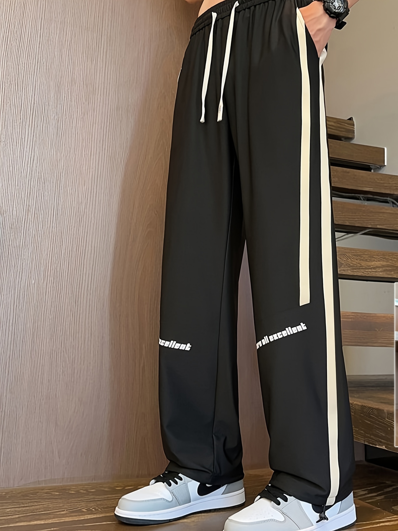 mens ice   quality casual pants with   waist trendy   striped trousers details 2