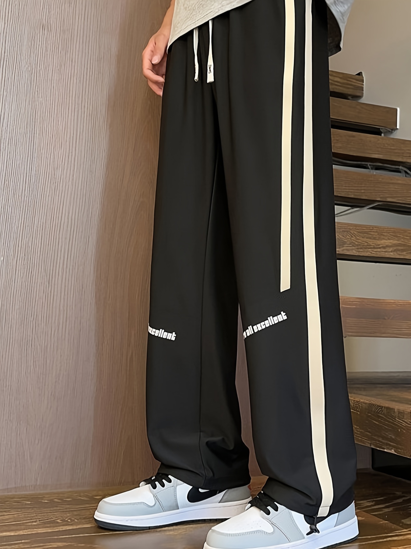 mens ice   quality casual pants with   waist trendy   striped trousers details 3